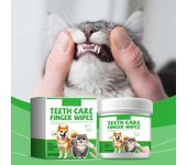 Toallitas para perros y gatos, para limpiar los dientes de las mascotas, placa y sarro, fundas para los dedos, 1 ml