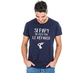 T-shirt Homme - SI PAPY NE PEUT LE RÉPARER 2 S azul marino