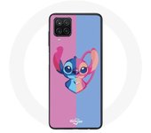 Coque pour Samsung Galaxy A22 4G Stitch et angel bleu rose