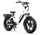Onesport OT08 Electric Bike for Adults, 48V 18Ah Removable Battery 20x4.0 Fat Tire All-Terrain E-Bike with Shimano 7-Speed & APP Control blanco