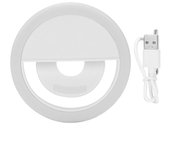 Lámpara circular LED regulable con luz de relleno para teléfono móvil, recargable por USB, para transmisión en vivo