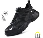 Zapatos de trabajo con hebilla giratoria de última generación, zapatillas deportivas, calzado de seguridad antipinchazos, botas indestructibles para hombre. 44