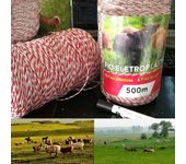 Cercado eléctrico portátil de 500m, cuerda de alambre de polietileno, herramienta para recinto de animales de jardín de granja 2mm*500m