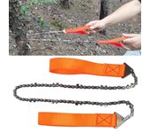 Sierra de alambre, sierras de cadena de bolsillo de acero, motosierra manual, herramienta de corte de madera de supervivencia con correas de mango de nailon para emergencias al aire libre