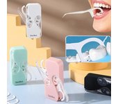 Dispensador de hilo Dental automático, caja de almacenamiento de hilo Dental reutilizable, contenedor de palillos de dientes, herramienta portátil, 1 unidad 1PCS color rosa