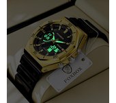 LIGE 2022 nuevo reloj de pulsera para hombre con pantalla Dual, reloj de cuarzo de marca de lujo, reloj de pulsera luminoso resistente al agua para hombre negro