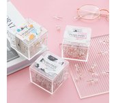 Caja transparente para uñas I-Nail de oro rosa: 70 chinchetas galvanizadas para tableros de corcho y fotos 70 pcs/box oro rosa
