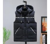 Chaqueta sin mangas para hombre, talla grande S-8XL, chaleco informal de invierno con capucha y relleno de algodón, chaleco de camuflaje cálido para hombre XL negro