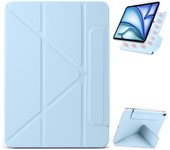 Para iPad Air 13 (2024) Funda de PC + Funda de piel sintética con soporte origami y funda magnética para tableta