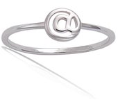 Bague argent 'Arobase' argenté (rhodié) - 5x5 mm 56 plata