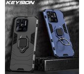 KEYSION-funda armadura a prueba de golpes para Redmi 10C 10A, silicona suave + soporte de anillo de PC, funda trasera de teléfono para Xiaomi Redmi 10 2022 for Redmi 10 2022 rojo