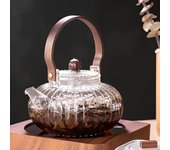 1 tetera de vidrio para hervir, tetera de cerámica eléctrica para el hogar, tetera transparente de alta temperatura, tetera de crisantemo de borosilicato alto