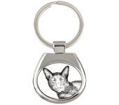 Havana brown Cat - keychain with a cat, keychain with a print, personalized pendant from the Art-Dog brand plata