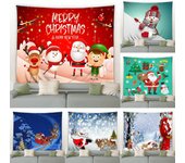 Tapiz de árbol de Navidad de muñeco de nieve decoración de pared de Navidad tela de fondo decoración del hogar tapiz de Navidad tapeçaria de natal 100x75cm