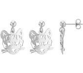 Les Trésors De Lily [R2835] - Boucles d'oreilles artisanales argent 'Jungle' argenté (rhodié) - 18x18 mm (guépard)