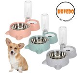 Nuevo dispensador de agua 2 en 1 para gatos, almacenamiento automático de agua, cuenco de comida para perros y gatos, contenedor de comida con bebedero, bebedero para mascotas gris