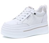 Moda Primavera 7cm Piel de Vaca Natural Genuina Nueva Marca Alta Cómodos Zapatos Casuales Damas Vulcanizadas Plataforma Mujer Zapatillas Gruesas Otoño 34