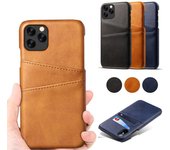 Para iPhone 15 14 Pro 11 12 13 Pro XS MAX 8 7 Plus Funda trasera de diseño de tarjeteros de cuero genuino de negocios de lujo iPhone 7 negro