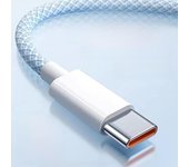 Cable de carga rápida USB-C trenzado de 120 W y 6 A para teléfonos Android 1 meter, 3A Android blanco sucio