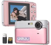 Cámara digital 1080P Cámara de vídeo digital de bolsillo de 48 MP Pantalla de 2,4 pulgadas Enfoque automático Zoom digital 16X color rosa