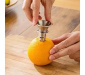 Exprimidor de limón, utensilios de cocina portátiles, exprimidor de limón de acero inoxidable, herramientas de fruta, accesorios de cocina, zumo de cítricos fresco manual plata