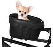 Cesta para bicicleta para perros Cesta de la compra para bicicleta de montaña Transportín portátil para perros y gatos para barra transversal delantera de bicicleta Type A negro