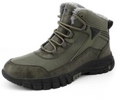 Botas de invierno para hombre, cálidas, de felpa, impermeables, para exteriores, zapatillas de senderismo, zapatos informales de alta calidad, botines antideslizantes 38 negro