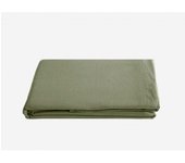 Drap plat Palace pur coton teint lavé, 63 fils/cm² Vent du sud - Palace Sauge - 240 x 290 cm pour lit 2 places