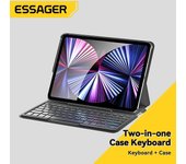 Essager funda para teclado inalámbrico Bluetooth para iPad, teclado magnético de 10,9 pulgadas para iPad 10, funda para tableta, teclado plegable con Trackpad gris
