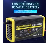 Cargador de batería de coche, cargador de reparación inteligente de 12V 6A para motocicletas, coches, SUV, baterías secas, US Plug varios colores