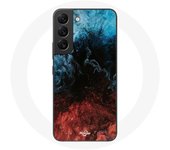 Coque pour Samsung Galaxy S21 FE fond de texture abstraite rouge noir bleu