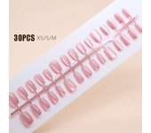 24pcs Short Ballerina Fake Nials Shining Press on Nails Fashion False Nails  DIY pink