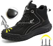 Zapatos de seguridad indestructibles de moda para hombre, botas de seguridad con punta de acero de alta calidad, botas de seguridad a prueba de pinchazos para hombre, zapatos de trabajo antideslizantes. 38