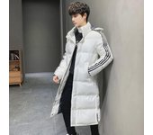 Chaqueta acolchada de algodón de longitud media para hombre, estilo coreano, moderna, con nuevo diseño de invierno, engrosada y tres rayas. 3XL