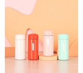 Cómodo termo de acero inoxidable de 150 ml, ultracompacto, portátil, a prueba de fugas, moderno, para beber agua verde