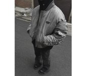 Abrigo de algodón plisado estilo americano: Traje de vuelo de invierno para hombre, chaqueta de béisbol holgada y cálida M gris