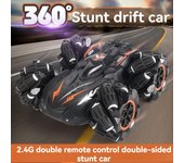 Nuevo coche de carreras RC de 2,4 g, portátil, de doble cara, para acrobacias, derrapes, de alta velocidad, todoterreno, tracción en las cuatro ruedas, juguete eléctrico para niños, regalo Single remote control rojo
