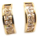 Les Trésors De Lily [L4323] - Pendientes de aro 'Diosa' chapados en oro oro blanco - 10x4 mm oro