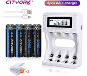 CITYORK 1,2 V AA batería recargable 1,2 V AA 3000mAh NI-MH pilas AA recargables batería para linterna Led cámara coche de juguete