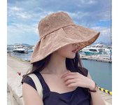 Sombrero de pescador para mujer, primavera y verano, flores de encaje de perlas, sombrero con protección solar UV, sombrero para el sol one size caqui