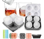 Bandeja de silicona para cubitos de hielo Leeseph, molde para cubitos de hielo de whisky con formas divertidas, herramientas reutilizables para cubitos de hielo y bolas de hielo para cócteles, whisky y bebidas de brandy