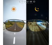 Gafas de sol fotocromáticas superiores para hombres y mujeres, gafas camaleón polarizadas, gafas de conducción, gafas de sol antideslumbrantes negro