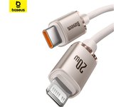 Cable de datos de carga rápida serie Baseus Crystal Shine tipo C a iP 20W 2m color rosa