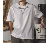Camiseta de manga corta de talla grande para hombre, tops informales holgados y grandes con estampado de tendencia de media manga, novedad de verano M