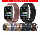 Correa para Huawei Watch FIT 2 Correa magnética de acero inoxidable pulsera de metal para Huawei Watch fit 2 Accesorios For Huawei Watch FIT 2 oro