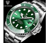 LIGE-reloj Tourbillon mecánico automático para hombre, nuevo reloj deportivo de buceo a la moda, resistente al agua 100ATM, luminoso, 2021 azul/oro