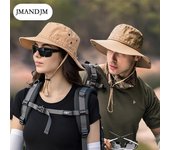 Nuevo sombrero plegable para exteriores, sombrero de pescador de secado rápido de verano para mujer, sombrero para el sol, sombrero de protección solar para hombre, sombrero de montañismo negro