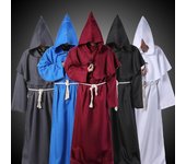 Disfraz de mago, disfraz de monje Medieval, bata de fraile, disfraz de sacerdote, ropa antigua, traje cristiano XXL blanco