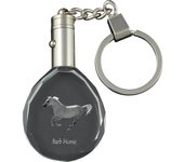 Caballo Barb: colgante con imagen de un caballo, llavero de cristal en caja de regalo, regalo único de la marca Art-Dog transparente