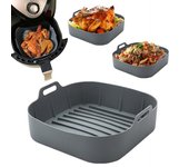 Revestimiento de silicona para bandejas para hornear para freidoras de aire con asas Revestimiento de silicona de grado alimenticio para horno Revestimiento antiadherente para freidoras de aire reutilizables S rojo
